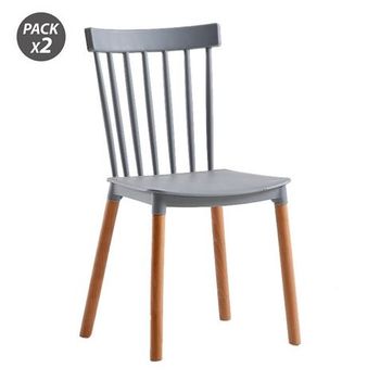 Muvip pack 2 sillas design d800 - color gris