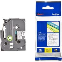 brother tze-145 original p-touch label tape 18mm x 8m white on clear