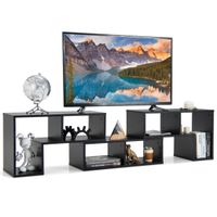 costway mueble consola de tv de 3 piezas de combinacion centro de entretenimiento para tv hasta 65 para salon negro