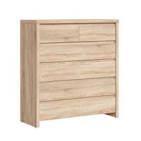 comoda 6 cajones tableros aglomerado laminados madera