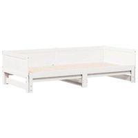 cama abatible de dia blanco 180 x 200 cm madera maciza de pino
