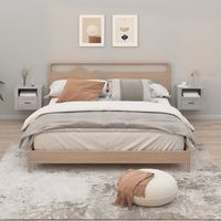 mesitas de noche de pared 2 uds - madera contrachapada - gris sonoma 50x36x40cm