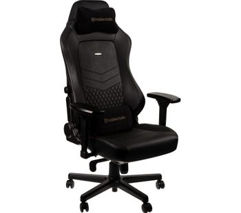 NOBLECHAIRS HERO Real Leather Gaming Chair - Black, Black