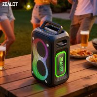 zealot-pt02 altavoz bluetooth portatil de 60 w con graves mejorados bluetooth 54 tiempo de reproduccion de 12 horas para acampar y hacer senderismo