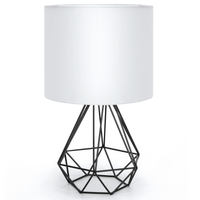aigostar - lampara de mesa estilo retro industrial portalamparas de casquillo fino e14 lampara decorativa con base metalica y tulipa blanca perfecta para decorar cualquier estancia