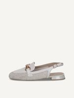 caprice ballerina white made of leather and synthetic with trapeze heel size 42