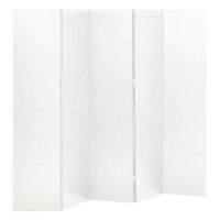 biombo divisor de 5 paneles acero blanco 200x180 cm vidaxl