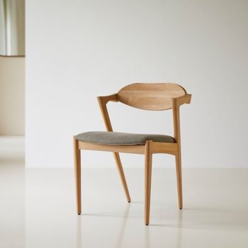 Silla de teca maciza y tela