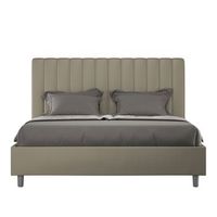cama con somier acolchada 160x210 cuero sintetico capuchino agueda