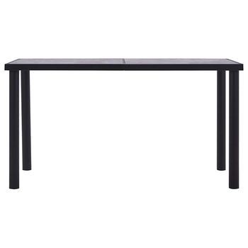 Mesa De Comedor - Mesa De Cocina De Mdf Negro Y Gris Hormigón 140x70x75 Cm