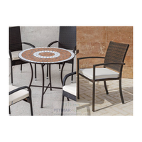 conjunto terraza jardin mesa y 4 sillones mosaico resistente