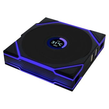 Ventilador suplementario Lian-Li UNI FAN TL 120mm ARGB PWM Reverse sin cables LCD panel táctil negro