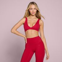 sujetador deportivo tempo con detalle frontal cruzado para mujer de mp - rose red - xxl