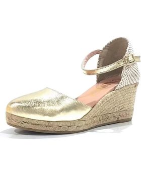 de GAIMO ALPARGATA CASUAL DE PIEL CON CUNA DE YUTE NATURAL PLATINO
