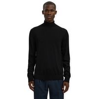 selected jersey noos tray roll neck knit - black para hombre