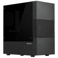 caja unykach aero c25 micro atx negra con fuente atx 500w y panel lateral de cristal templado
