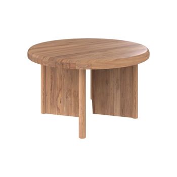 Mesa de centro redonda de madera de teca d80 cm