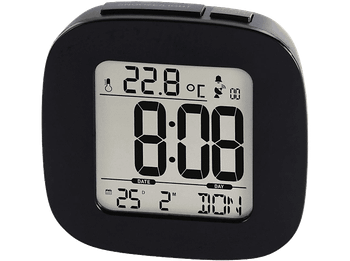 Despertador - Hama RC 45, LCD, 2 pilas, 12/24h, Alarma de velocidad, Negro
