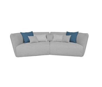 Sofá 4 plazas xxl sophie color gris claro y azul