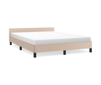 Estructura de cama cabecero cuero sintético capuchino 140x200cm