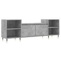mueble para tv madera contrachapada gris hormigon 160x35x55 cm
