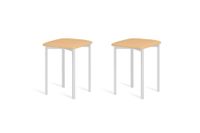 pack 2 taburetes 45 cm  asiento crema estructura blanco