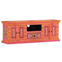 mueble de tv madera maciza de mango rosa 110x30x40 cm vidaxl