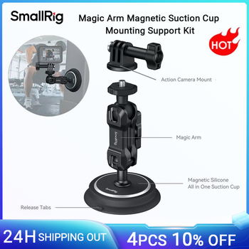 SmallRig-Kit de soporte de montaje con ventosa magnética, brazo mágico para cámaras de acción, GoPro Cage 3084C, DJI Action 4 Cage 4119B