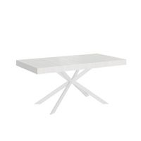 mesa extensible 90x160264 cm plaker fresno blanco patas blanca