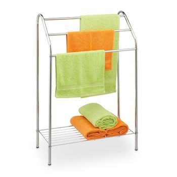 Toallero De 3 Brazos Con Estante - Silver - 4.2x85.5x27.5cm