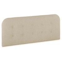 cabecero tapizado saona 160x60 cm color beige acolchado con espuma botones en capitone 8 cm de grosor incluye herrajes para colgar