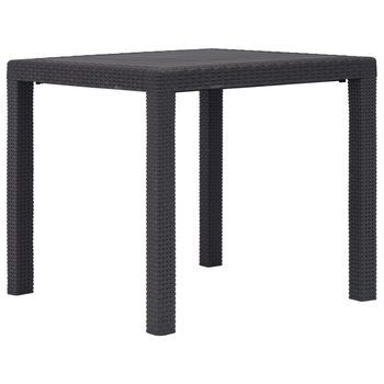 Mesa De Jardín De Plástico Aspecto Ratán Marrón 79x79x72 Cm Vidaxl