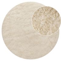 alfombra de pelo largo silvana marfil 80 cm redondo
