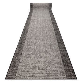 Alfombra De Pasillo Sisal Sion 6053 Marco, Tejido Plano Negro 120 Cm 120x1100 Cm
