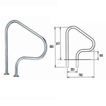 Barandilla Acceso Piscina Empotrada Aisi-316 Brillante Flexinox - 762mm