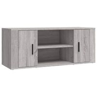 mueble de tv madera contrachapada gris sonoma 100x35x40 cm