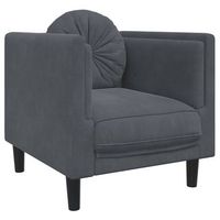 sillon de salon  silla  sillon con cojin terciopelo gris oscuro