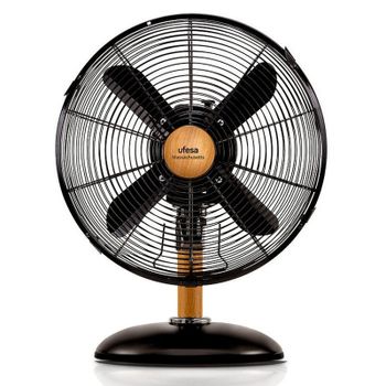 Ufesa Masachusets Mini Ventilador de Sobremesa 30cm 40W Negro/Madera