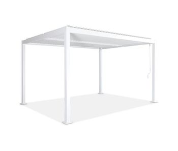 Pérgola bioclimática 3 x 4m de aluminio y acero con lamas orientables blanco