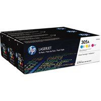 hp 305a cyan magenta  yellow original laserjet toner cartridges - multipack cyan