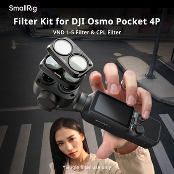 Kit de Filtros SmallRig para DJI Osmo Pocket 4P, Vidrio con Filtro VND1-5 / CPL, Ayuda a Reducir la Luz de Forma Uniforme, Minimiza el Cambio de Color -6648