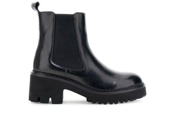 botines de piel con elástico black 37