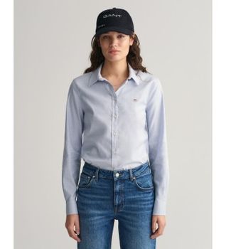 Gant para mujer. 4300141 Camisa Oxford Slim Fit elástica azul (34), Casual, Algodón, Manga larga