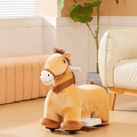 caballo electrico para ninos de 18 a 36 meses marron aiyaplay