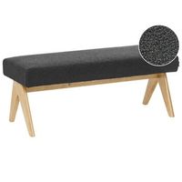 banco de cama asiento de entrada de boucle patas de madera negro y marron claro tamre