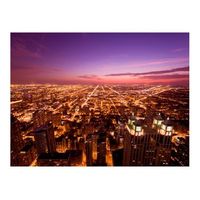 papel pintado 3d - chicago de noche 250x193 cm