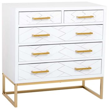Cómoda de 4 cajones madera y metal 80x39.5x81