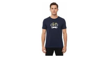 Camiseta de manga corta bigote rubb r azul