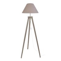 lampara de pie madera naturel pantalla taupe