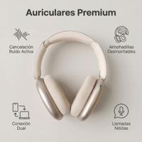 auriculares de bluetooth cascos inalambricos de diadema con cancelacion de ruido y orejeras magneticas 905-anc teische